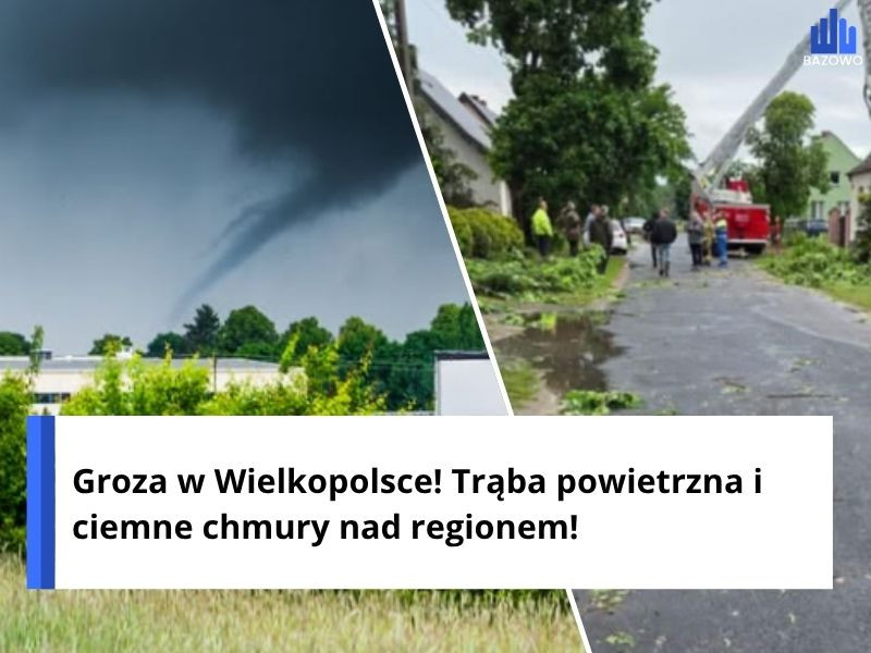Groza w Wielkopolsce! Trąba powietrzna i ciemne chmury nad regionem!